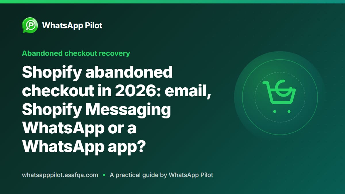 Shopify abandoned checkout in 2026: email, Shopify Messaging WhatsApp or a WhatsApp app?