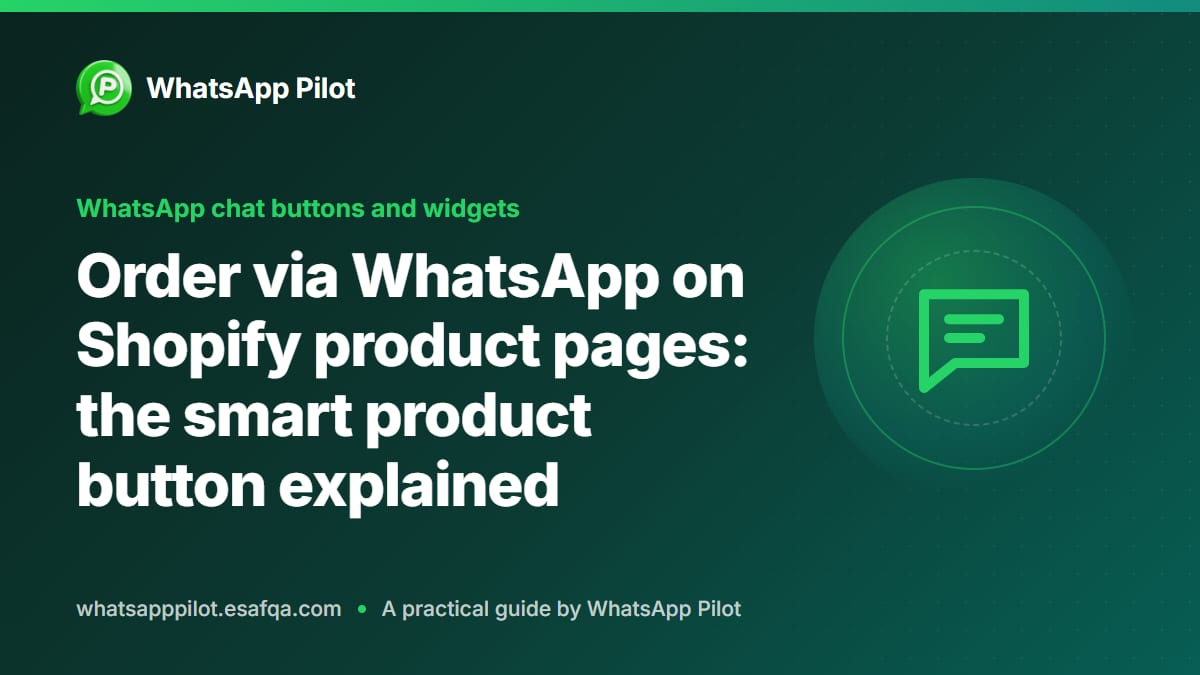 Order via WhatsApp on Shopify product pages: the smart product button explained