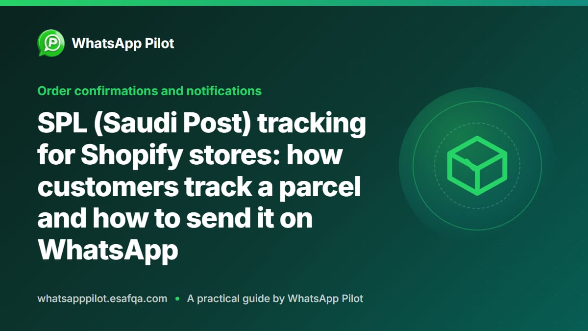 SPL (Saudi Post) tracking for Shopify stores: how customers track a parcel and how to send it on WhatsApp
