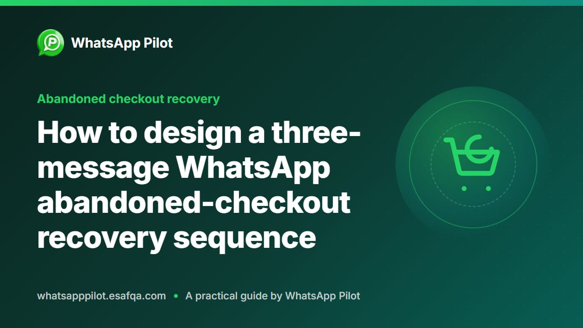 How to design a three-message WhatsApp abandoned-checkout recovery sequence