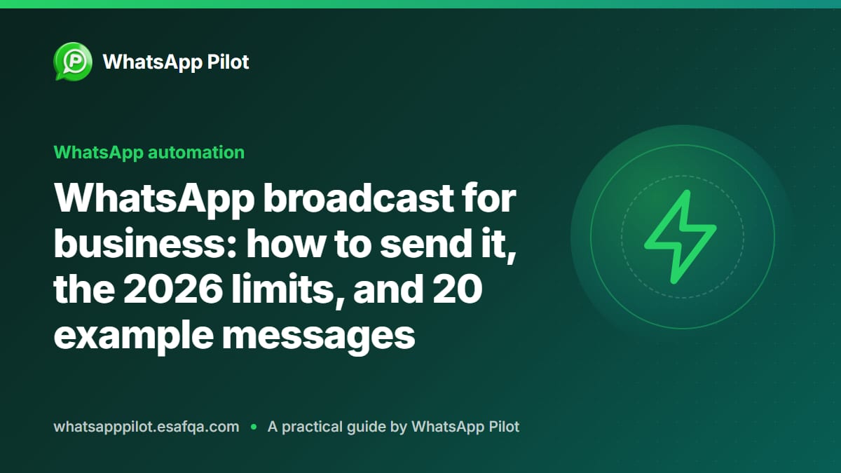 WhatsApp broadcast for business: how to send it, the 2026 limits, and 20 example messages