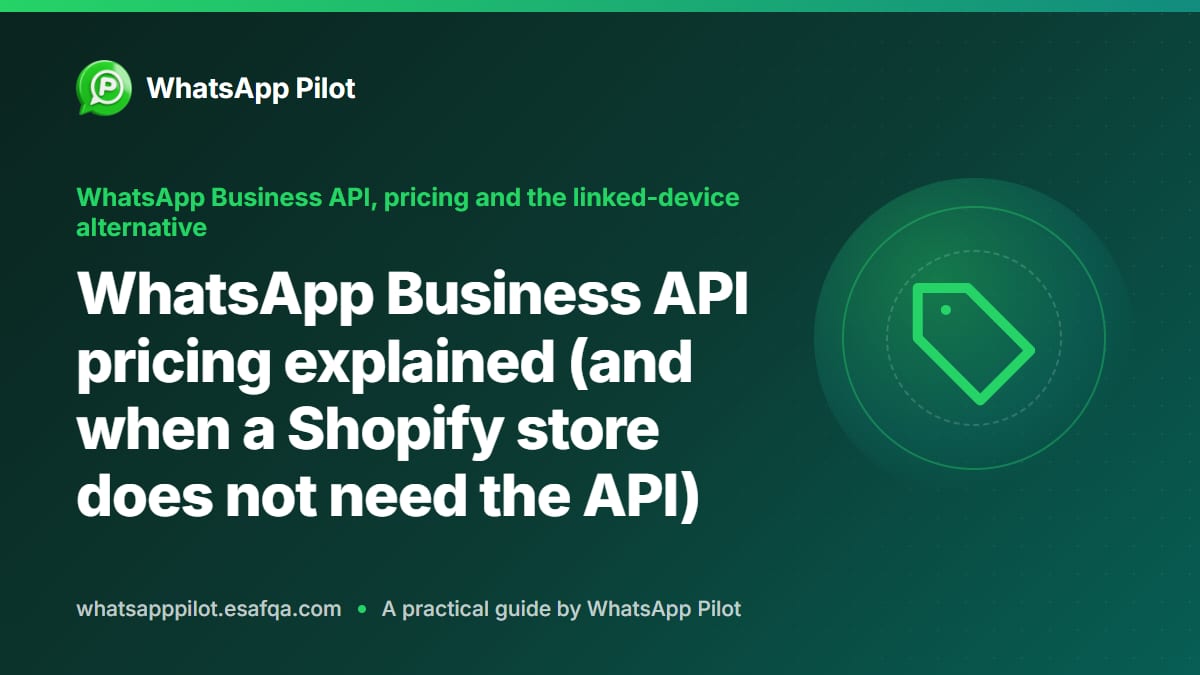 WhatsApp Business API pricing explained (and when a Shopify store does not need the API)