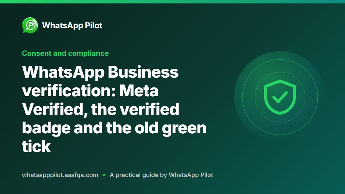 WhatsApp Business verification: Meta Verified, the verified badge and the old green tick