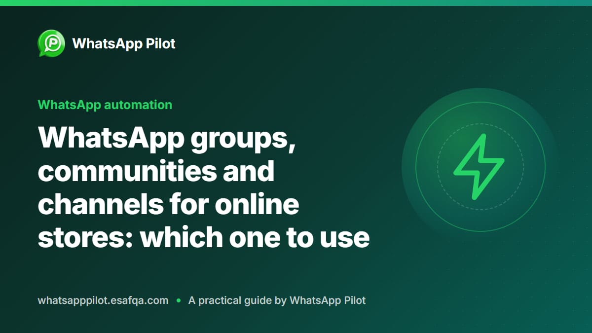 WhatsApp groups, communities and channels for online stores: which one to use