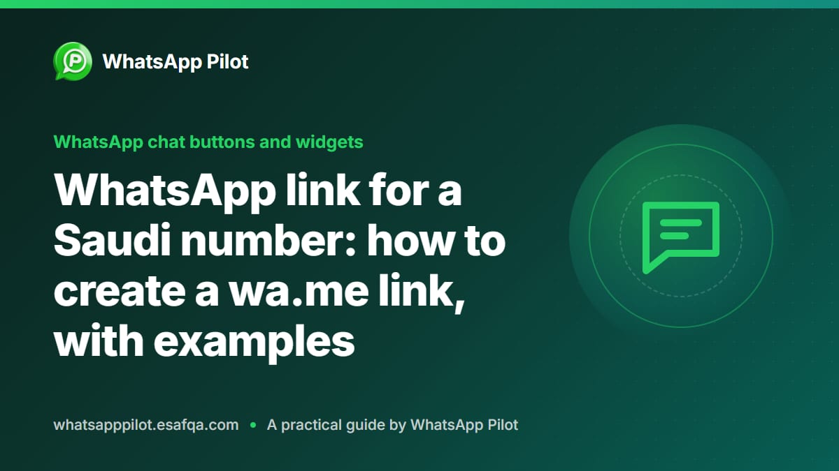 WhatsApp link for a Saudi number: how to create a wa.me link, with examples