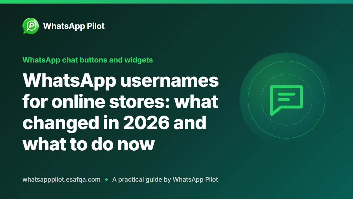 WhatsApp usernames for online stores: what changed in 2026 and what to do now