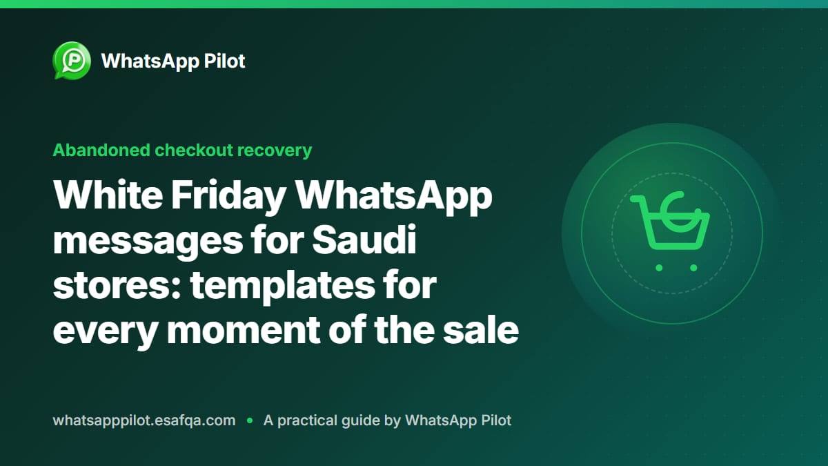 White Friday WhatsApp messages for Saudi stores: templates for every moment of the sale