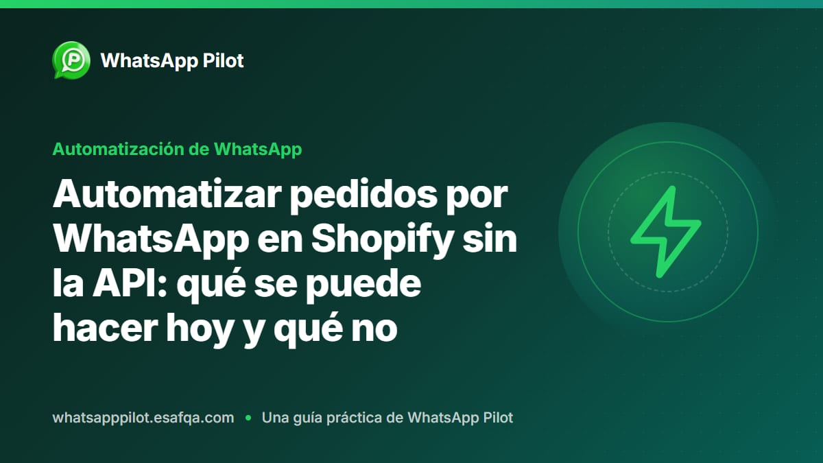 Automatizar pedidos por WhatsApp en Shopify sin la API: qué se puede hacer hoy y qué no