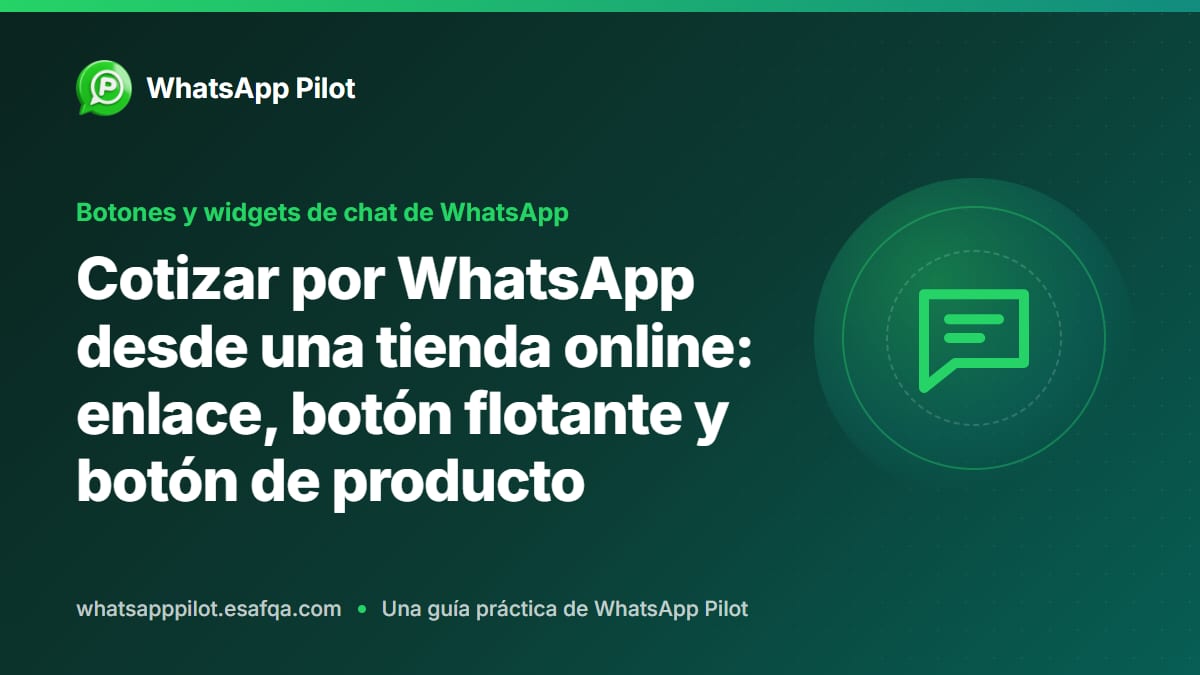 Cotizar por WhatsApp desde una tienda online: enlace, botón flotante y botón de producto