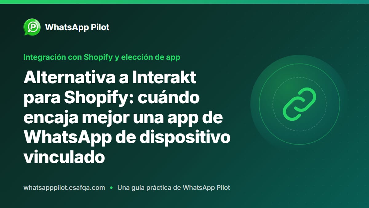 Alternativa a Interakt para Shopify: cuándo encaja mejor una app de WhatsApp de dispositivo vinculado