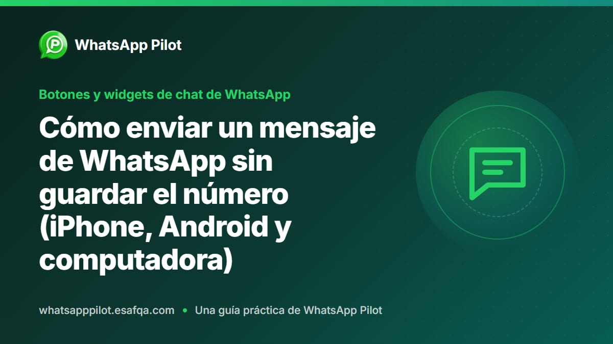 Cómo enviar un mensaje de WhatsApp sin guardar el número (iPhone, Android y computadora)