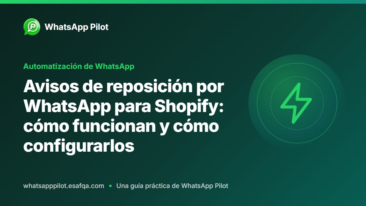 Avisos de reposición por WhatsApp para Shopify: cómo funcionan y cómo configurarlos