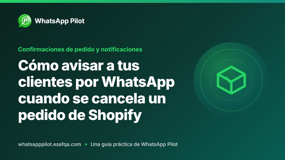 Cómo avisar a tus clientes por WhatsApp cuando se cancela un pedido de Shopify