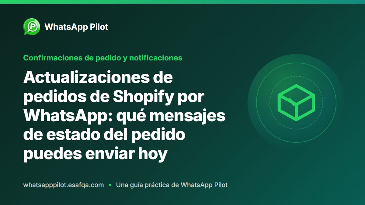 Actualizaciones de pedidos de Shopify por WhatsApp: qué mensajes de estado del pedido puedes enviar hoy