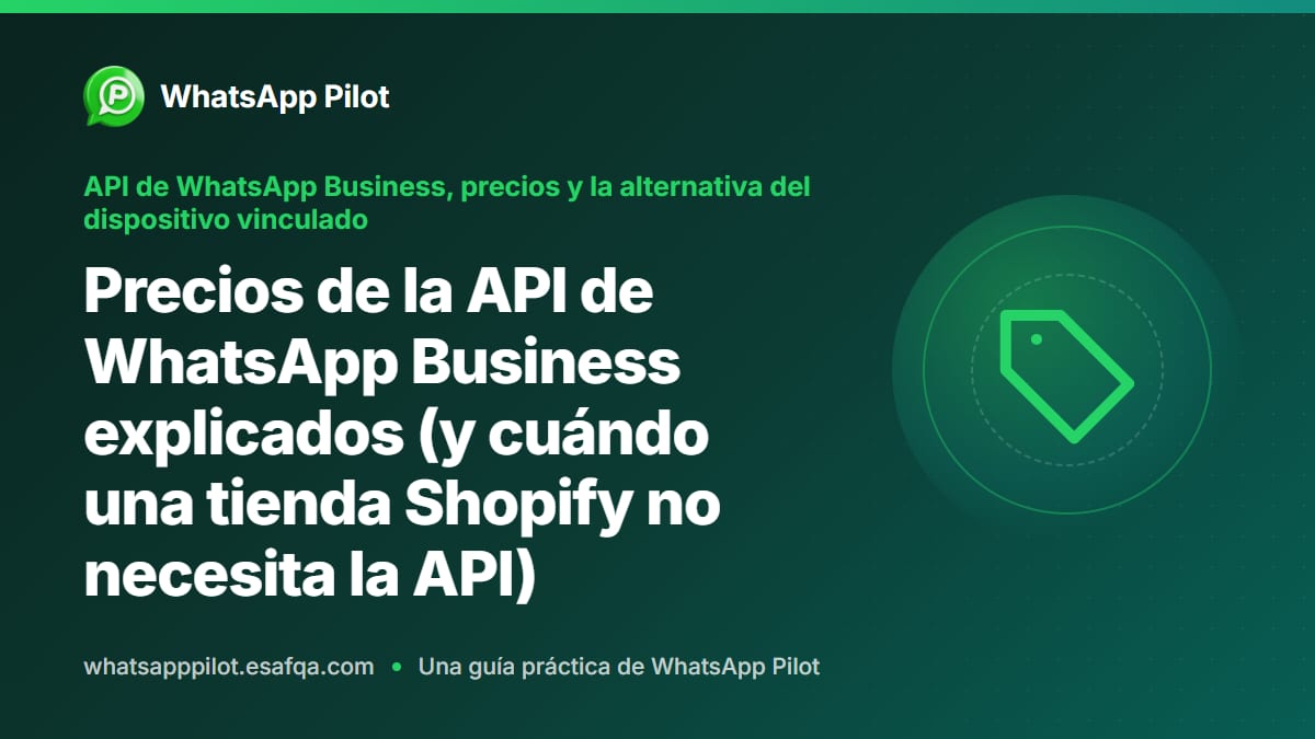 Precios de la API de WhatsApp Business explicados (y cuándo una tienda Shopify no necesita la API)