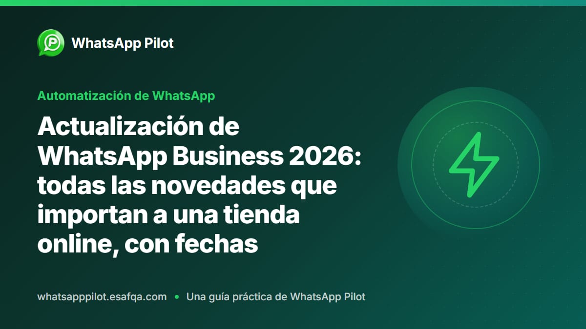 Actualización de WhatsApp Business 2026: todas las novedades que importan a una tienda online, con fechas