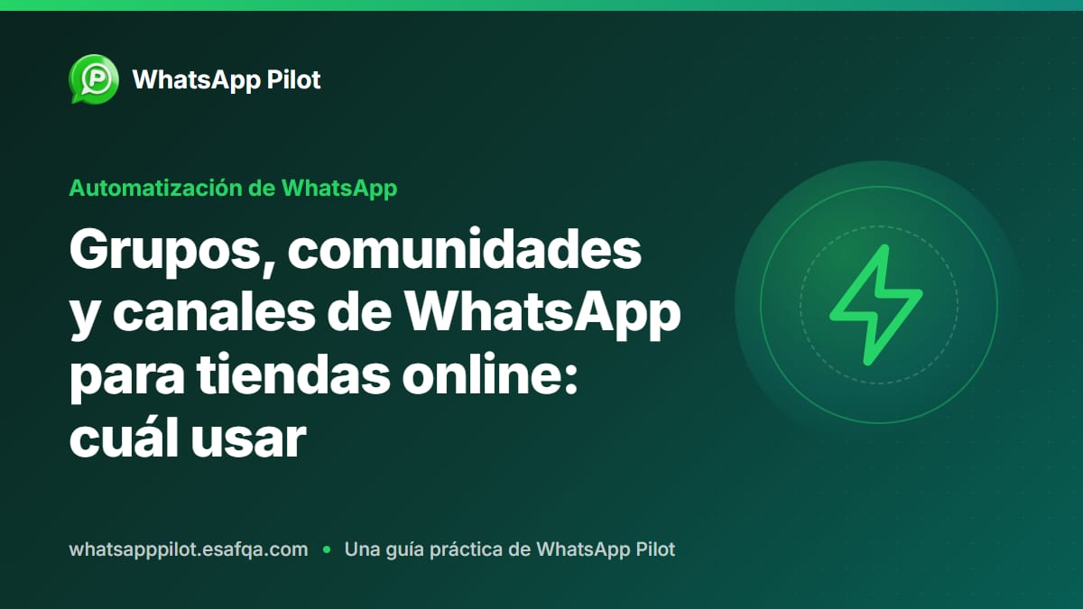 Grupos, comunidades y canales de WhatsApp para tiendas online: cuál usar
