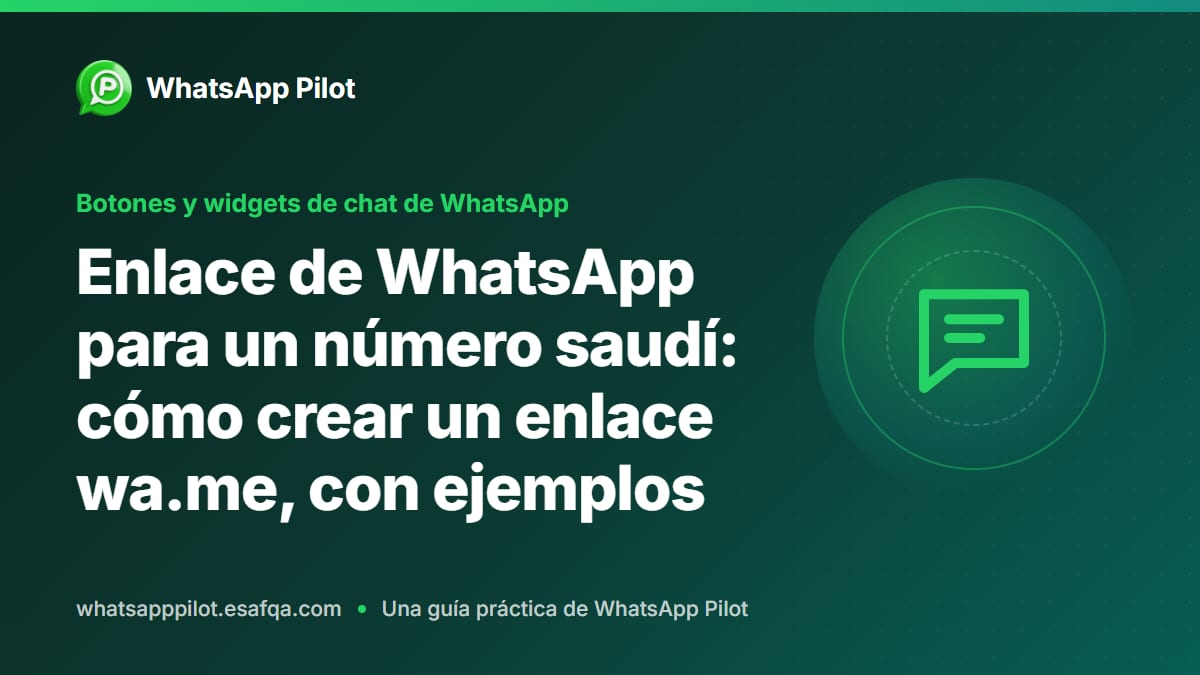 Enlace de WhatsApp para un número saudí: cómo crear un enlace wa.me, con ejemplos