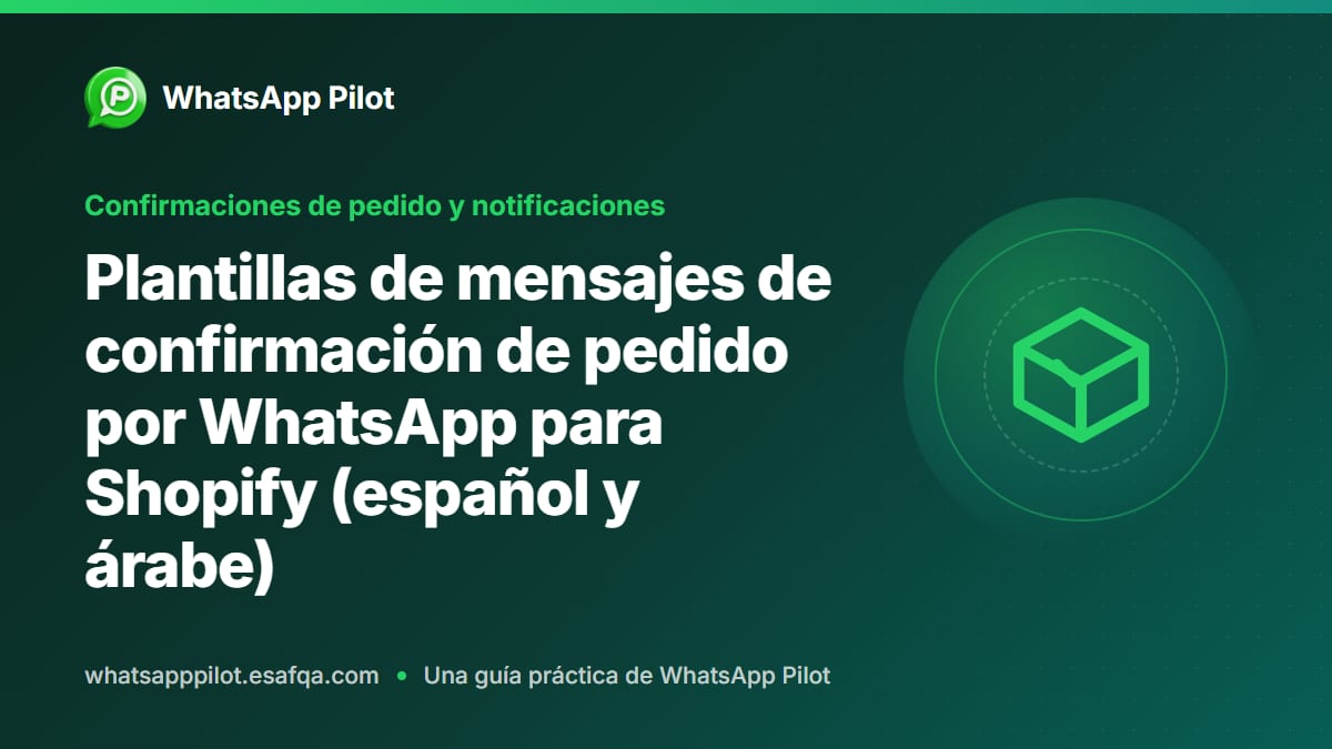 Plantillas de mensajes de confirmación de pedido por WhatsApp para Shopify (español y árabe)