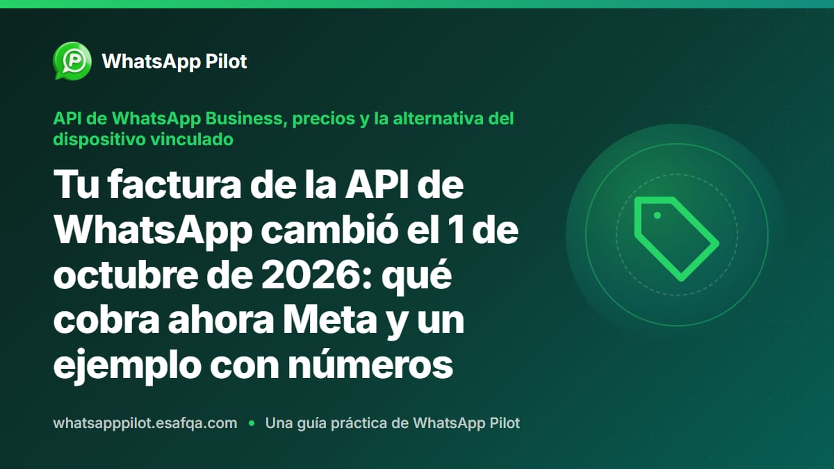Tu factura de la API de WhatsApp cambió el 1 de octubre de 2026: qué cobra ahora Meta y un ejemplo con números