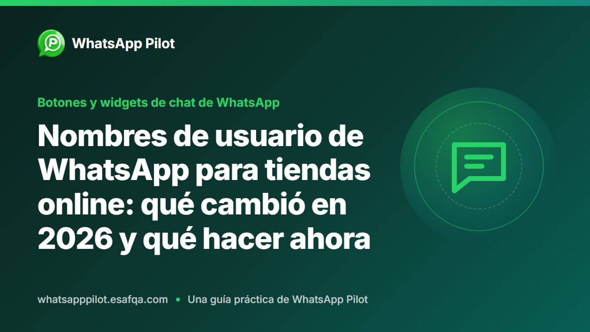 Nombres de usuario de WhatsApp para tiendas online: qué cambió en 2026 y qué hacer ahora