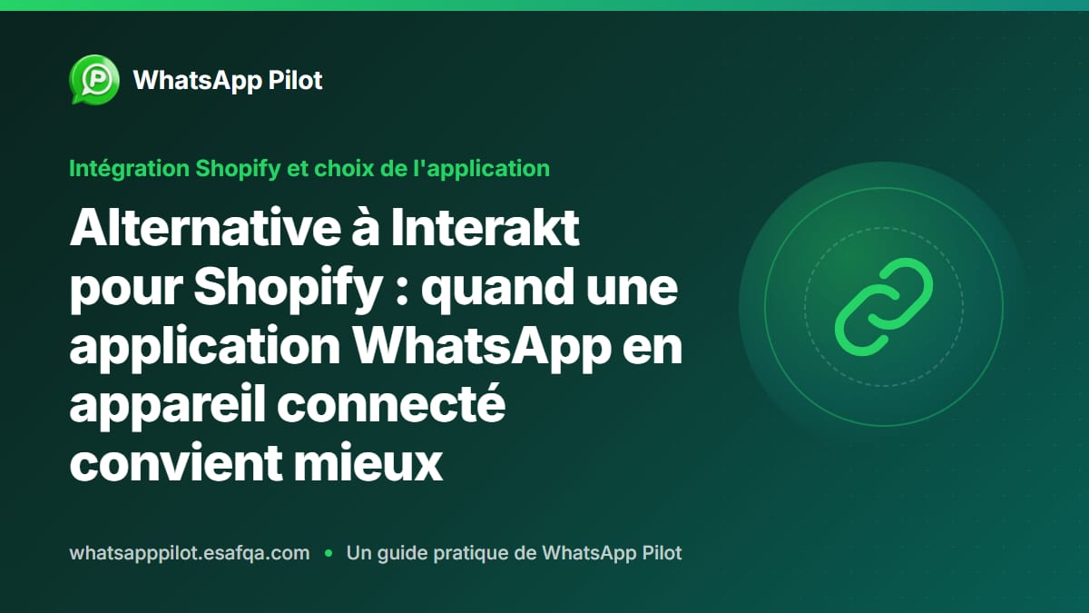 Alternative à Interakt pour Shopify : quand une application WhatsApp en appareil connecté convient mieux