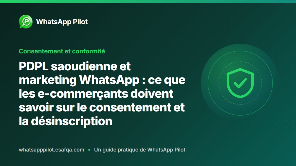 PDPL saoudienne et marketing WhatsApp : ce que les e-commerçants doivent savoir sur le consentement et la désinscription