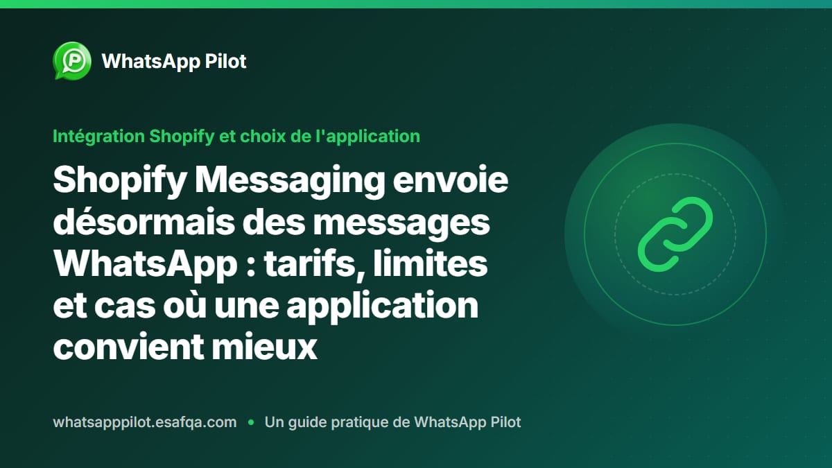 Shopify Messaging envoie désormais des messages WhatsApp : tarifs, limites et cas où une application convient mieux