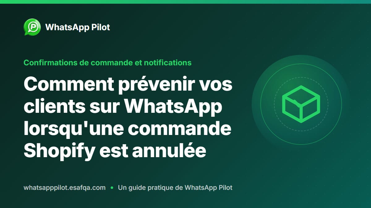 Comment prévenir vos clients sur WhatsApp lorsqu'une commande Shopify est annulée