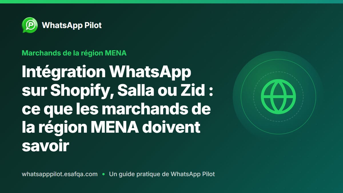 Intégration WhatsApp sur Shopify, Salla ou Zid : ce que les marchands de la région MENA doivent savoir