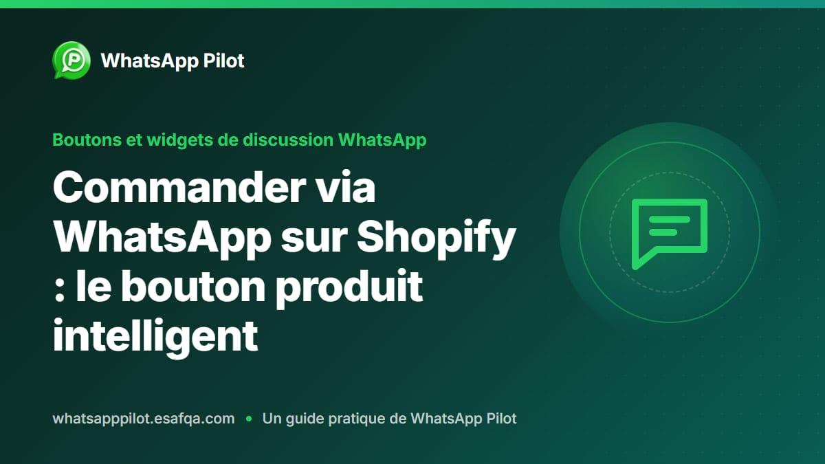 Commander via WhatsApp sur Shopify : le bouton produit intelligent