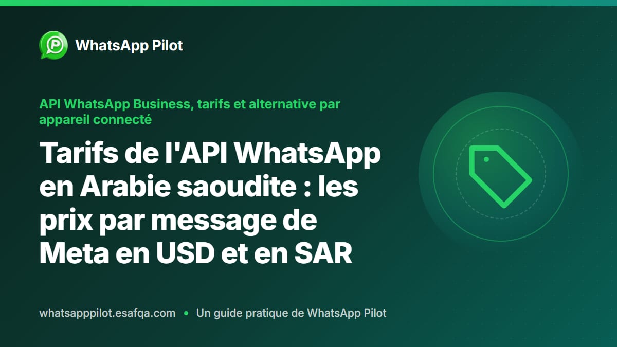 Tarifs de l'API WhatsApp en Arabie saoudite : les prix par message de Meta en USD et en SAR