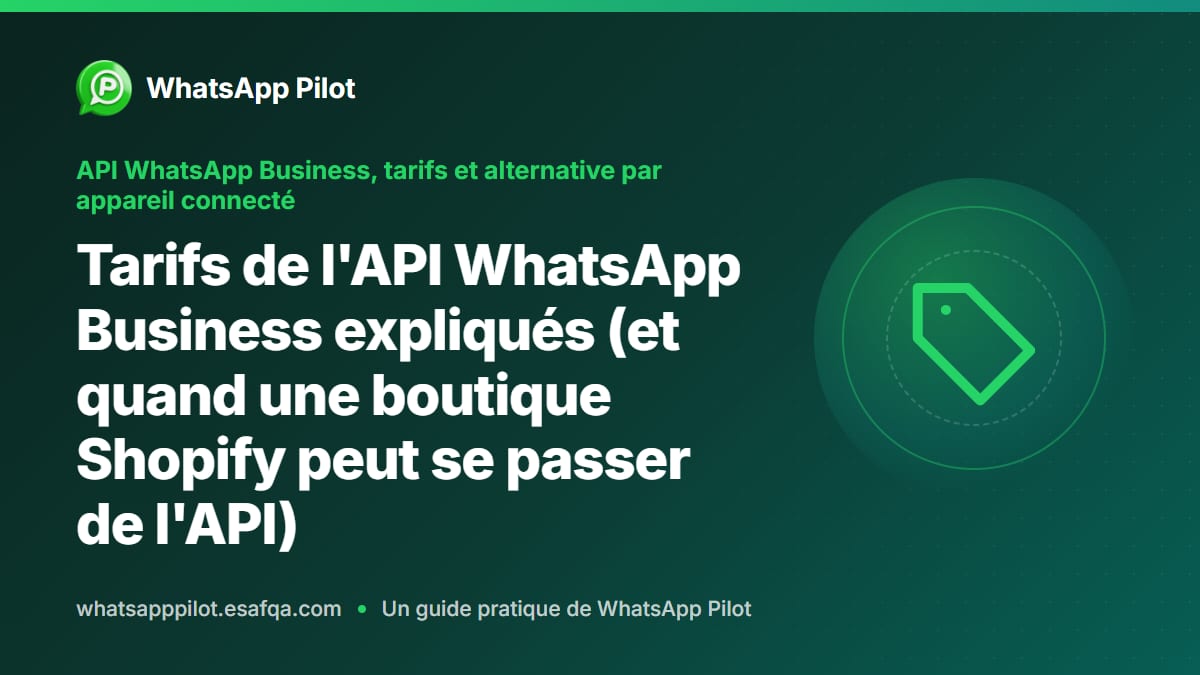 Tarifs de l'API WhatsApp Business expliqués (et quand une boutique Shopify peut se passer de l'API)
