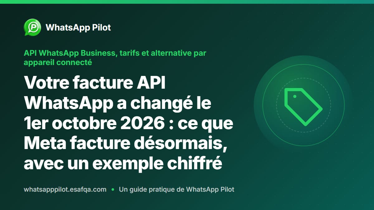 Votre facture API WhatsApp a changé le 1er octobre 2026 : ce que Meta facture désormais, avec un exemple chiffré