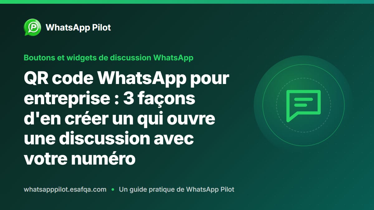 QR code WhatsApp pour entreprise : 3 façons d'en créer un qui ouvre une discussion avec votre numéro