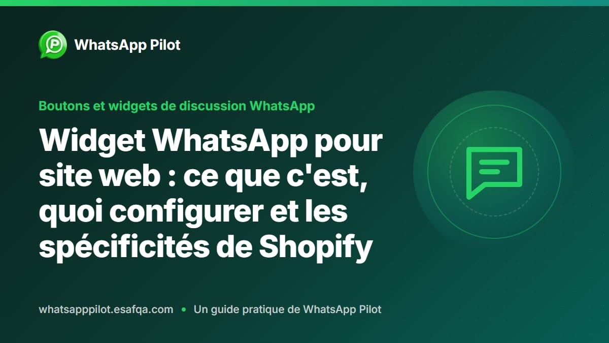 Widget WhatsApp pour site web : ce que c'est, quoi configurer et les spécificités de Shopify