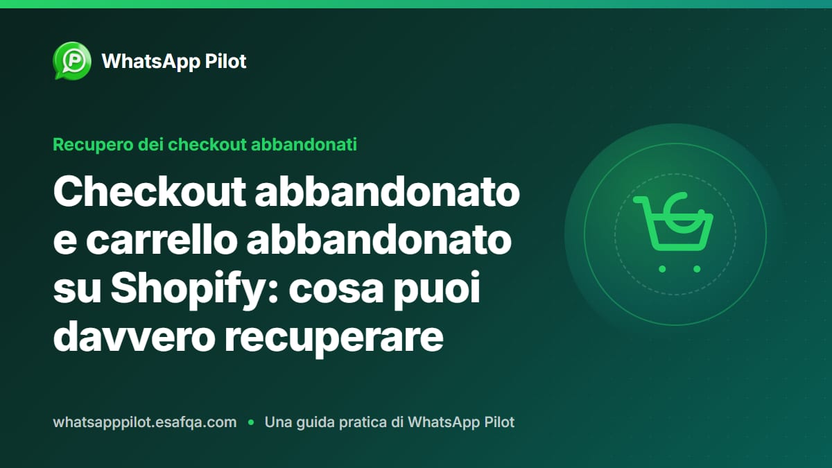 Checkout abbandonato e carrello abbandonato su Shopify: cosa puoi davvero recuperare