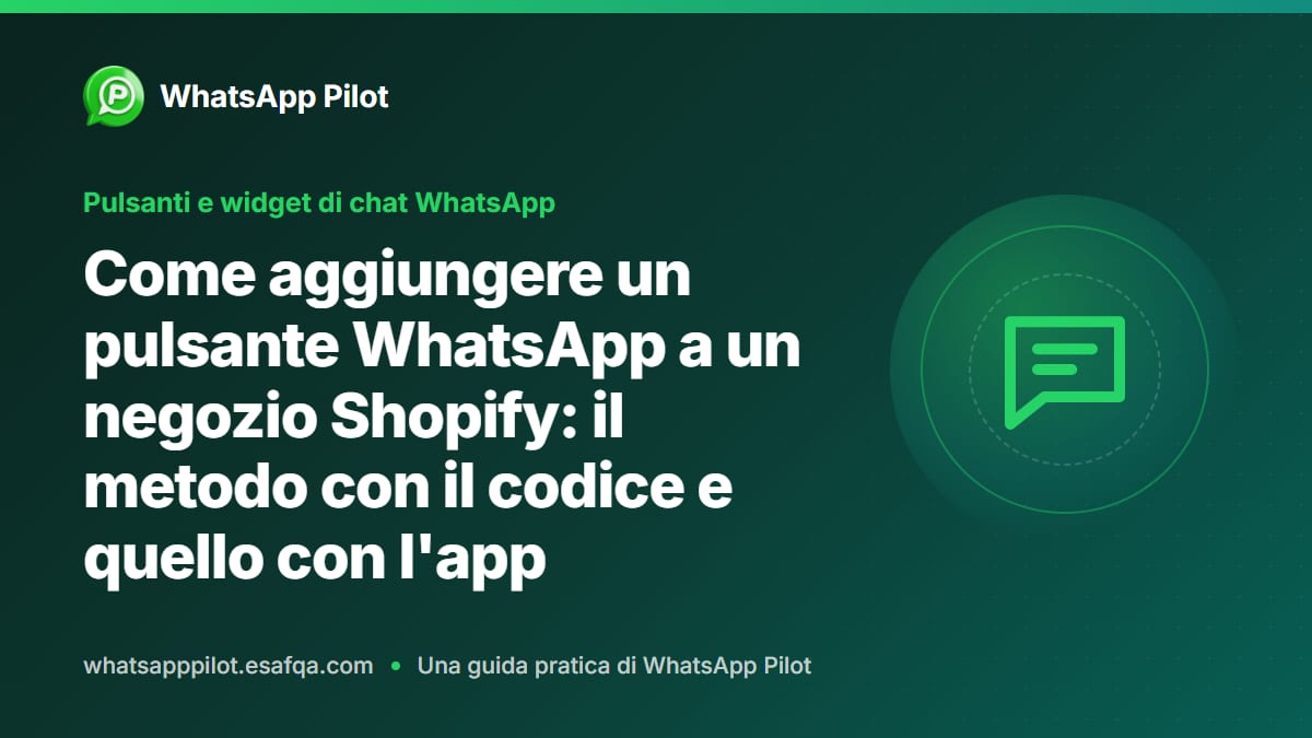 Come aggiungere un pulsante WhatsApp a un negozio Shopify: il metodo con il codice e quello con l'app