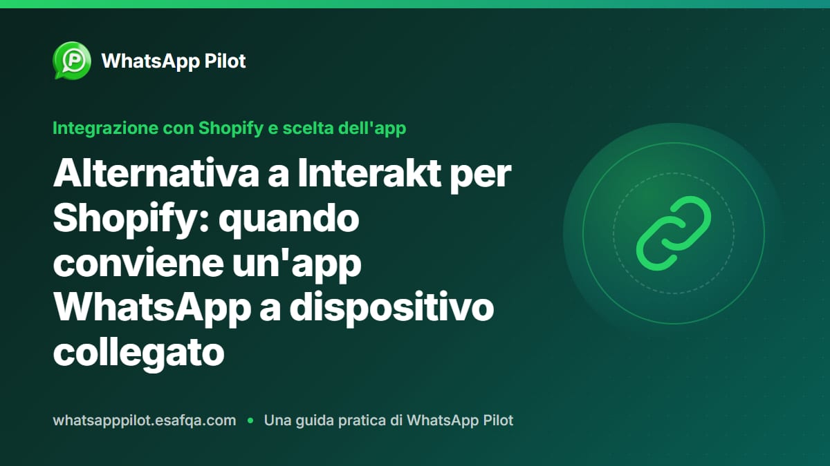 Alternativa a Interakt per Shopify: quando conviene un'app WhatsApp a dispositivo collegato