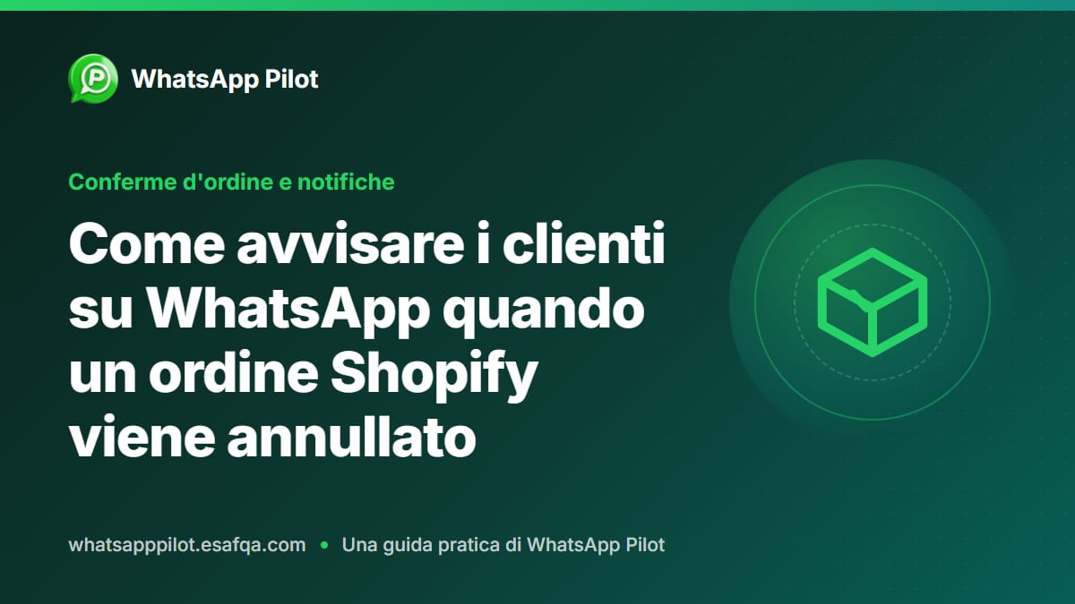 Come avvisare i clienti su WhatsApp quando un ordine Shopify viene annullato