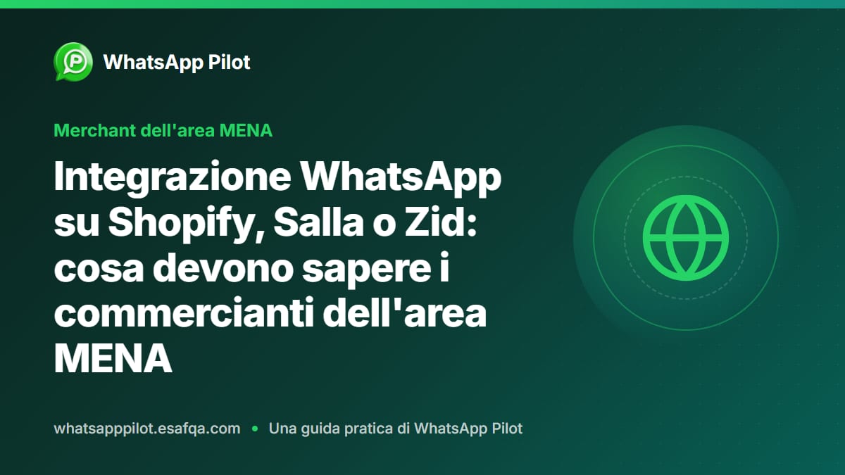 Integrazione WhatsApp su Shopify, Salla o Zid: cosa devono sapere i commercianti dell'area MENA