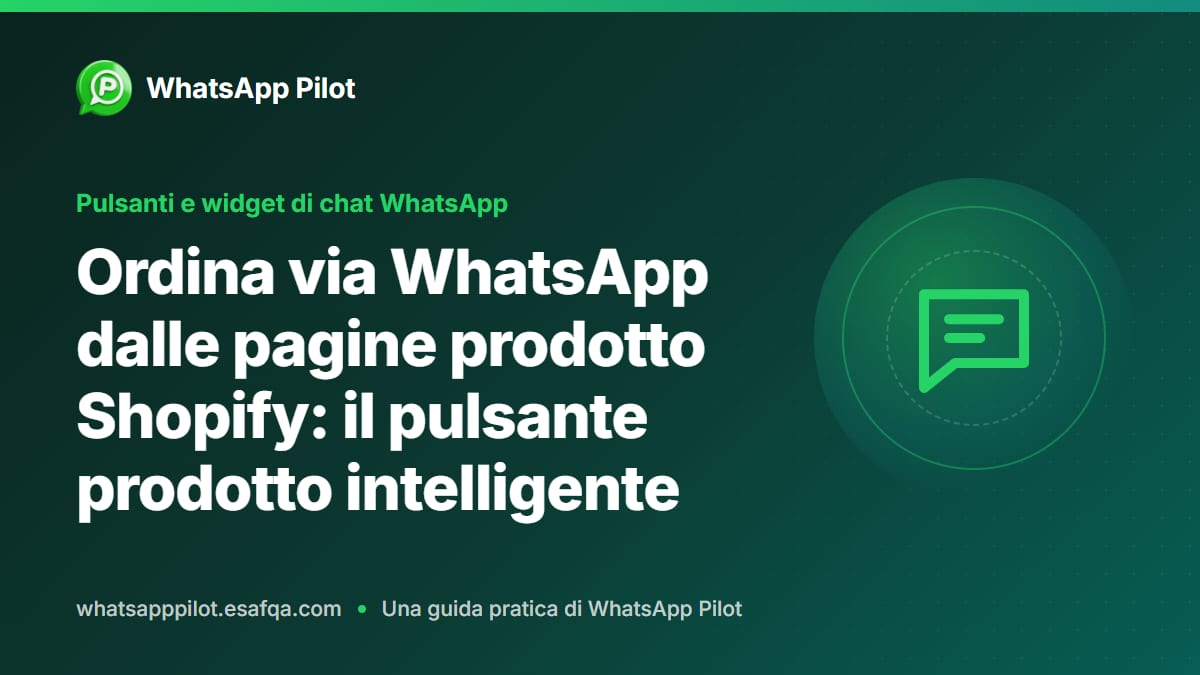 Ordina via WhatsApp dalle pagine prodotto Shopify: il pulsante prodotto intelligente