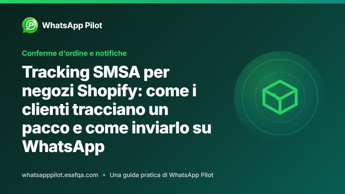 Tracking SMSA per negozi Shopify: come i clienti tracciano un pacco e come inviarlo su WhatsApp