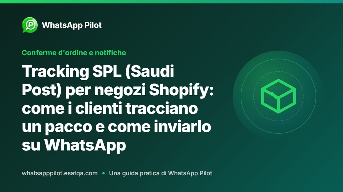 Tracking SPL (Saudi Post) per negozi Shopify: come i clienti tracciano un pacco e come inviarlo su WhatsApp