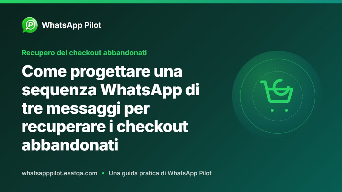 Come progettare una sequenza WhatsApp di tre messaggi per recuperare i checkout abbandonati