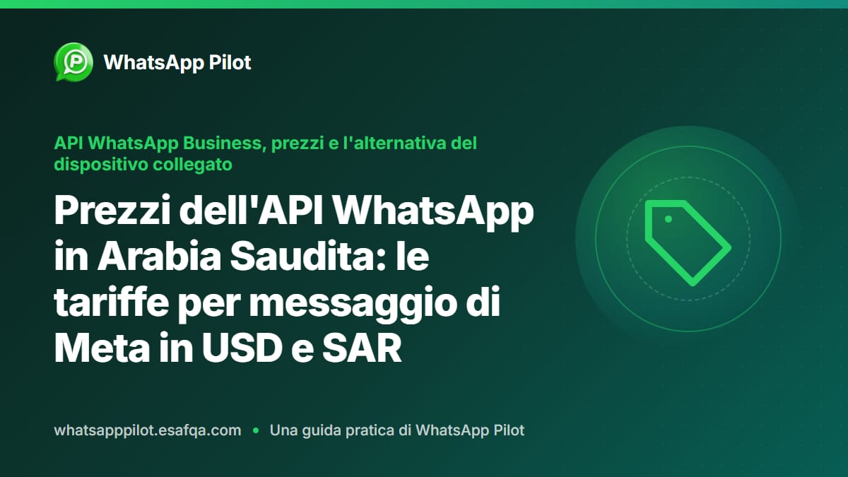 Prezzi dell'API WhatsApp in Arabia Saudita: le tariffe per messaggio di Meta in USD e SAR