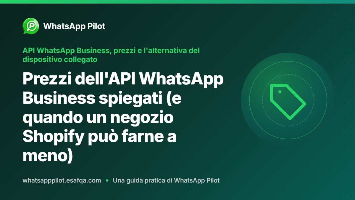 Prezzi dell'API WhatsApp Business spiegati (e quando un negozio Shopify può farne a meno)