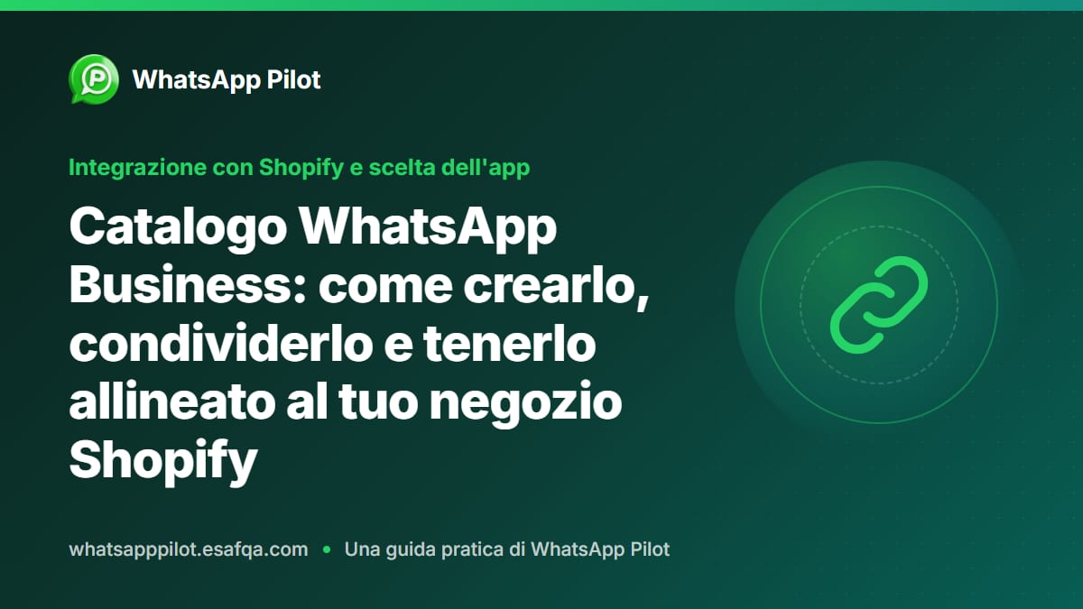 Catalogo WhatsApp Business: come crearlo, condividerlo e tenerlo allineato al tuo negozio Shopify
