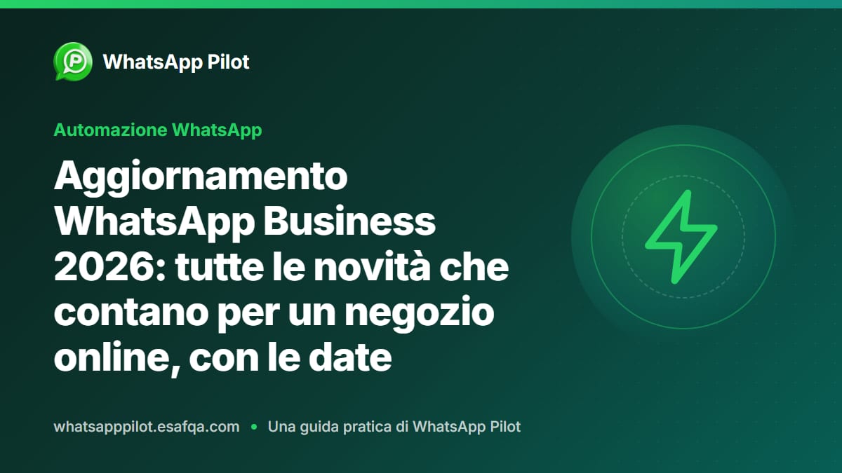 Aggiornamento WhatsApp Business 2026: tutte le novità che contano per un negozio online, con le date