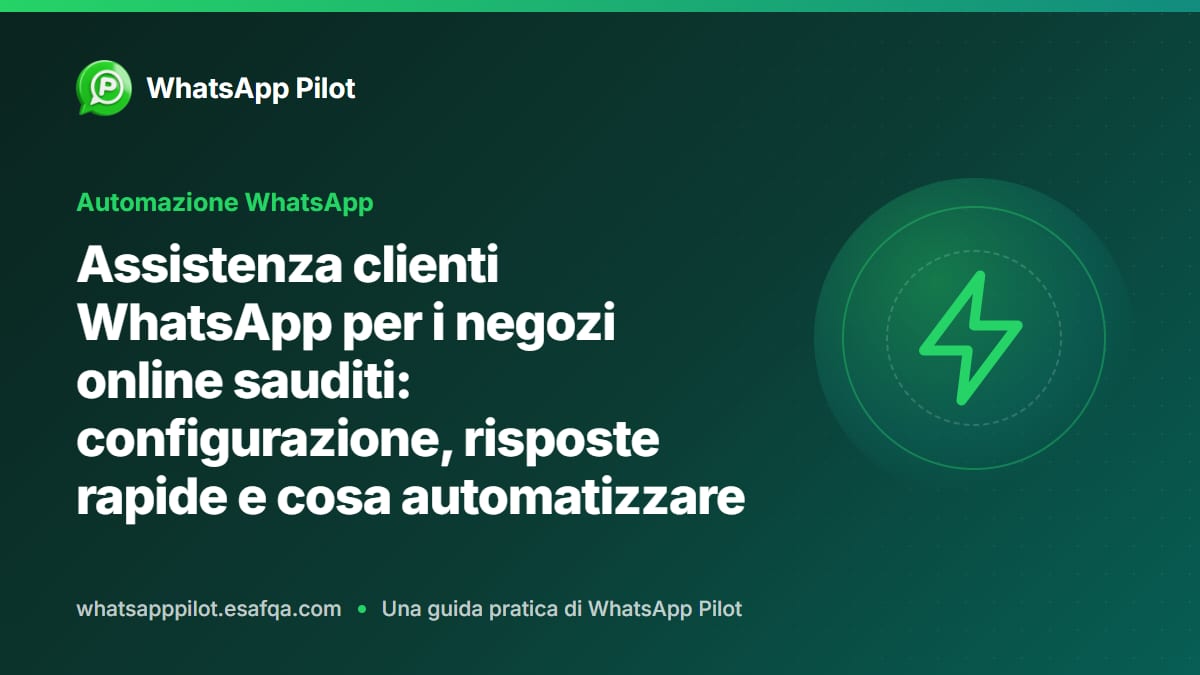 Assistenza clienti WhatsApp per i negozi online sauditi: configurazione, risposte rapide e cosa automatizzare